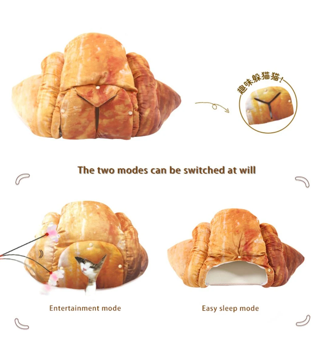 Croissant Nest Sleep Cute Tunnel Soft Pet Indoor Cat Bed Cave Cat House