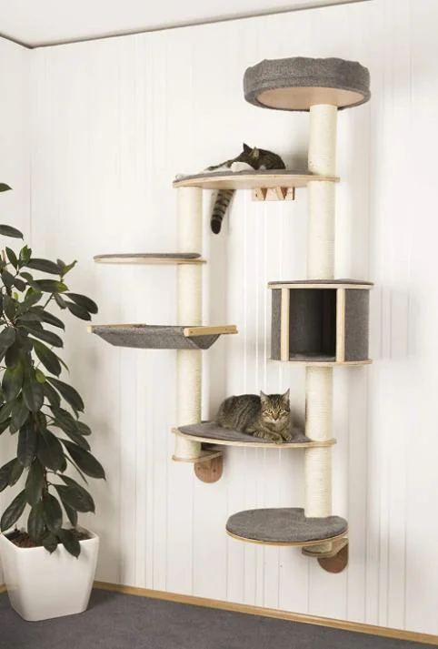 Three Layers Wood Sisal Cat Tree House Condo Tower