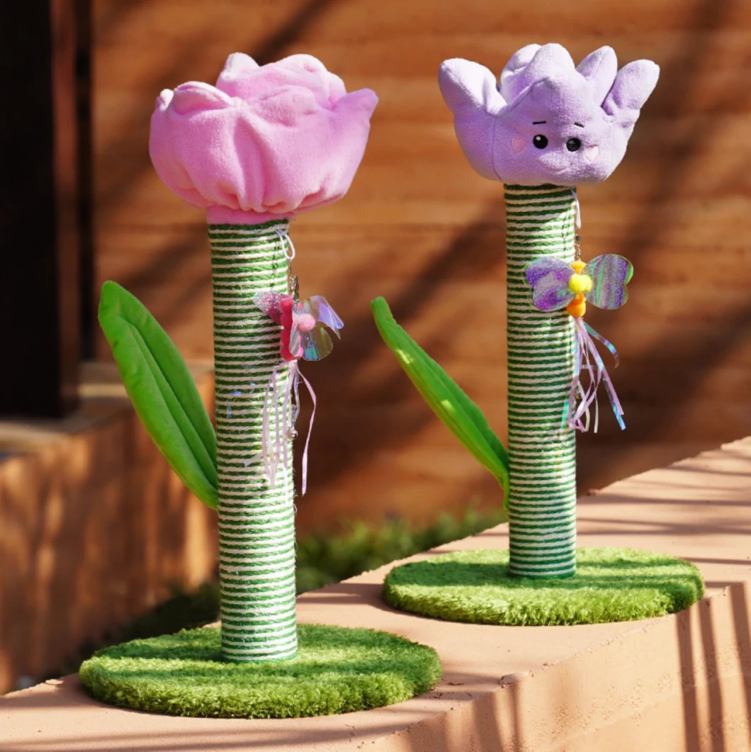 Cute Luxury Pink Purple Candy Flower Cat Climbing Trees Toy Sisal Cat Tree Tower