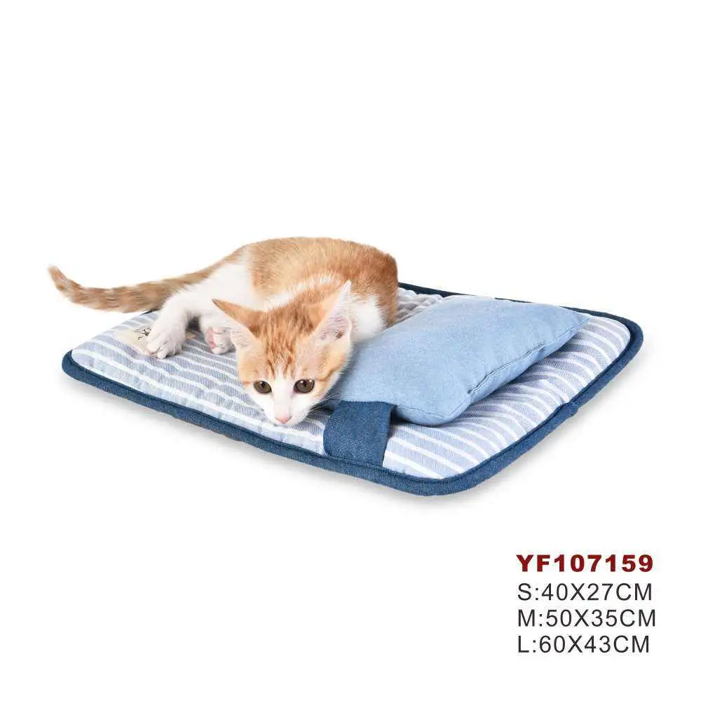 Pet Sleeping Bed Cover Mats Warm Sofa Cushion Mattress with Dog Pillow