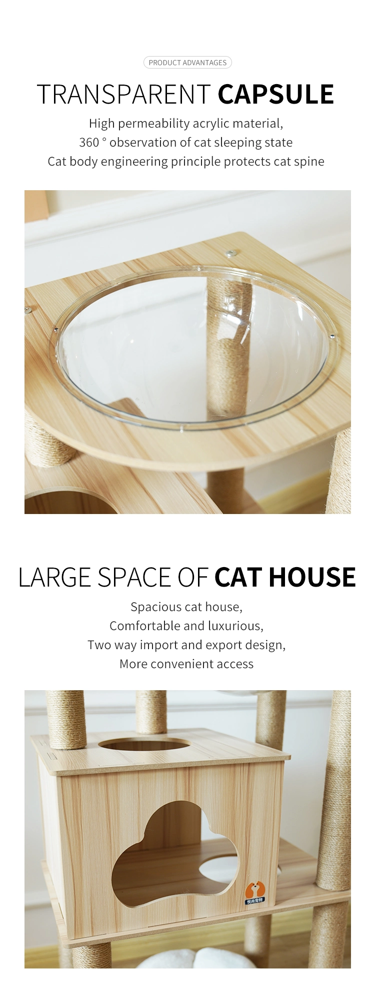 Sisal Scratch Board Cat Castle House Luxury Pet House